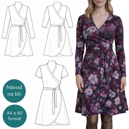 Střih na dámské šaty Amélie vel. XXS XXXL