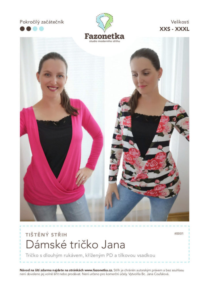 Tištěný střih Dámské tričko Jana vel. XXS-XXXL