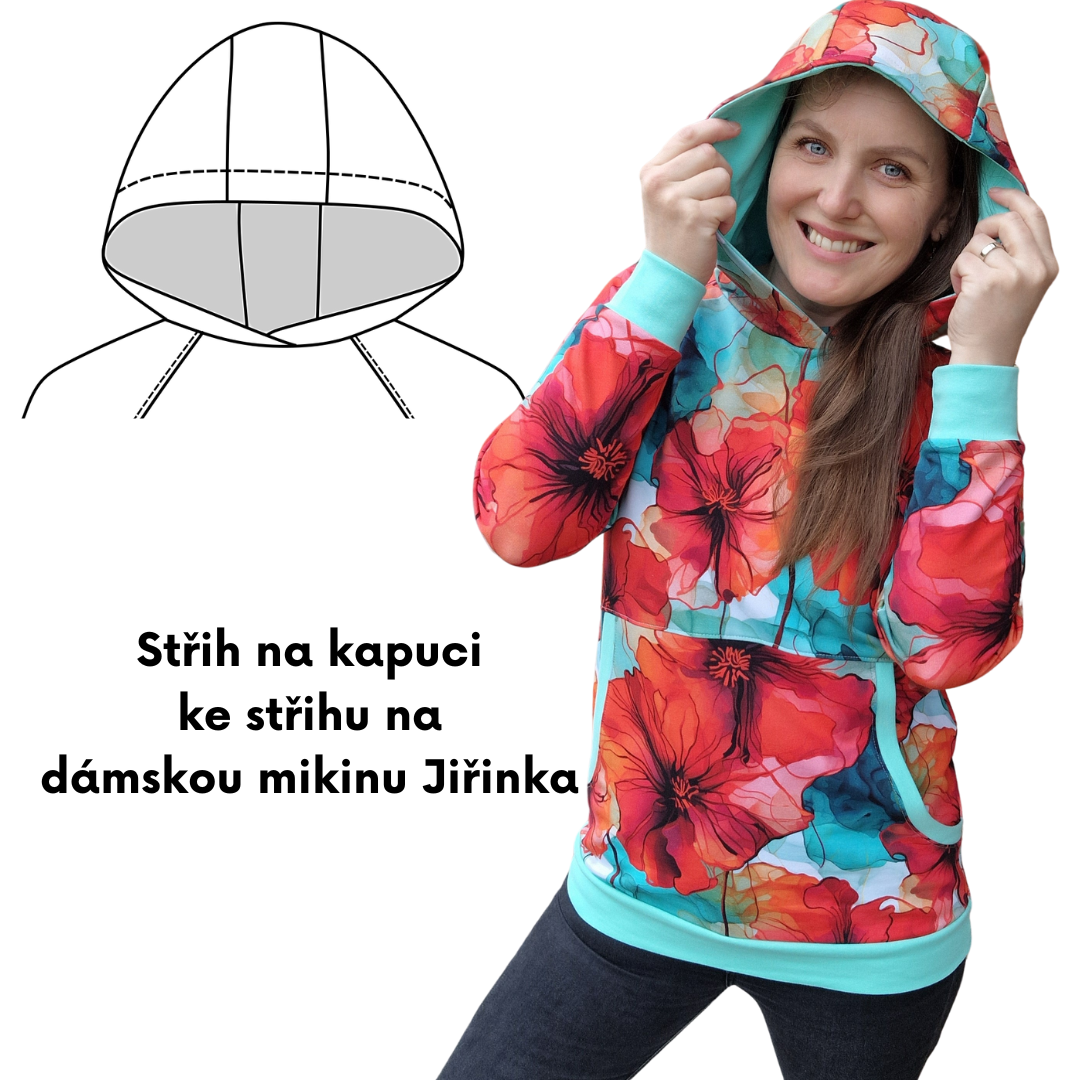 Kapuce ke střihu -Dámská mikina Jiřinka