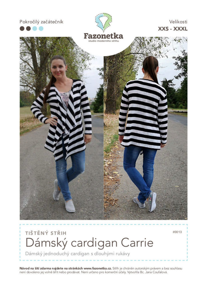Tištěný střih Dámský cardigan Carrie vel. XXS-XXXL