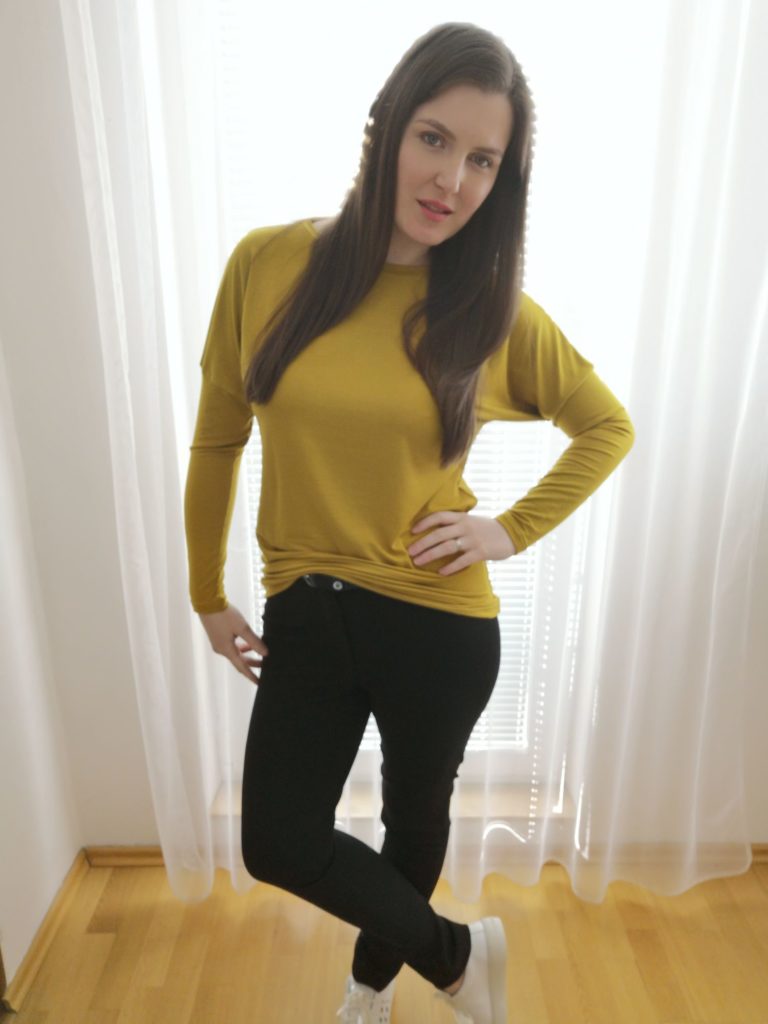 Střih dámské tričko s netopýřími rukávy vel. XXS-XXXL (118)