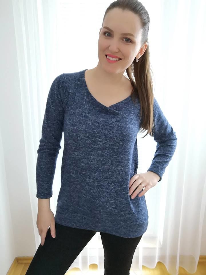 Střih dámský svetr/mikina Véčko vel. XXS-XXXL (122)