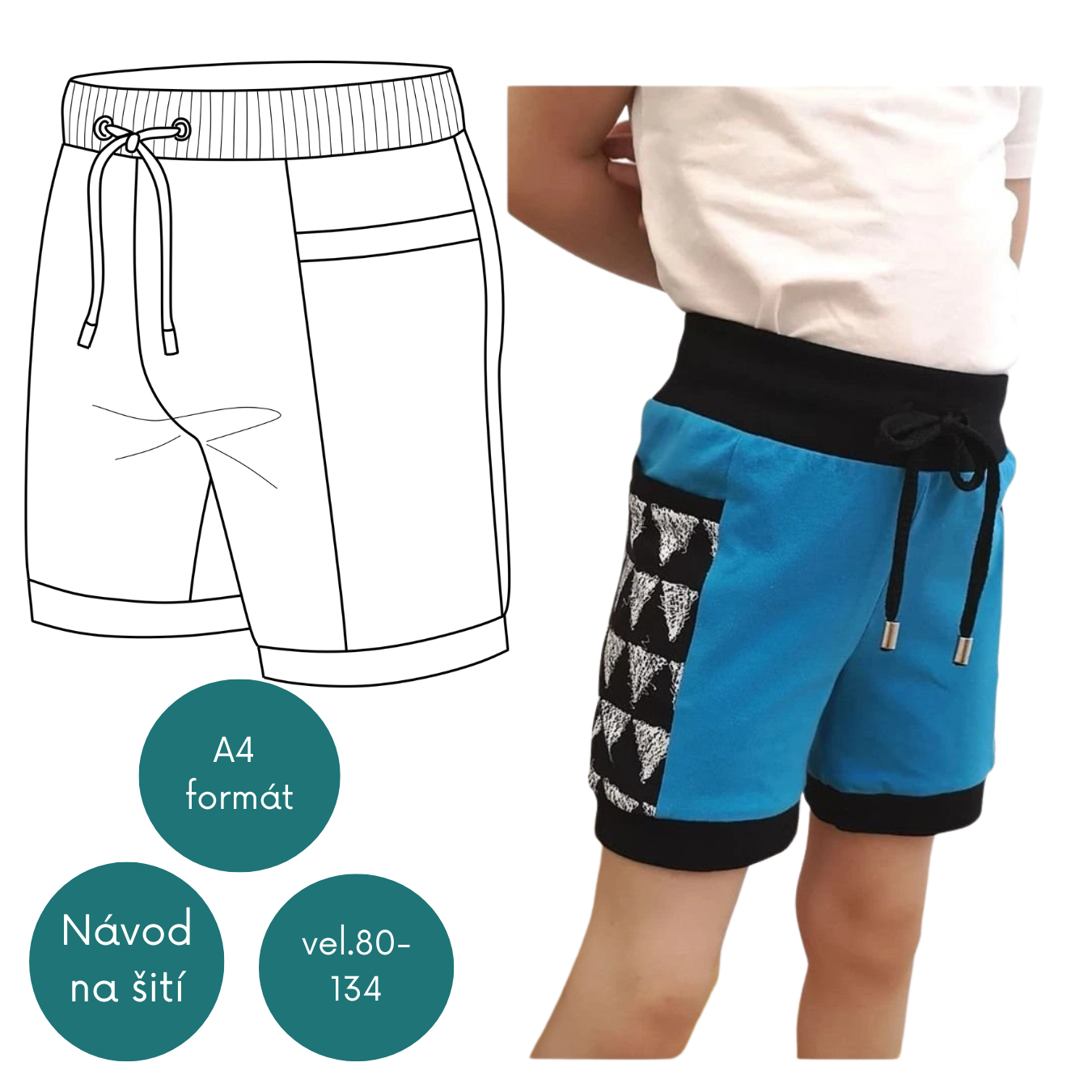 Střih dětské kraťasy Montana shorts vel.80-134 (133)