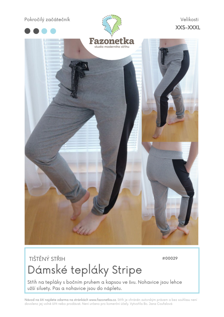 Tištěný střih dámské tepláky Stripe vel. XXS-XXXL