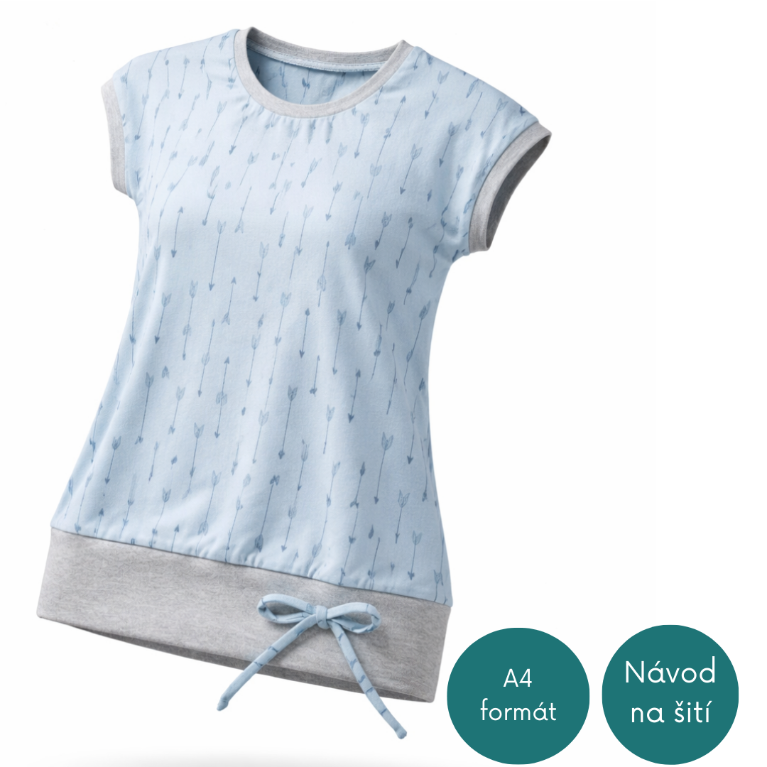 Střih na dívčí tričko- vel. 122-152 (23)