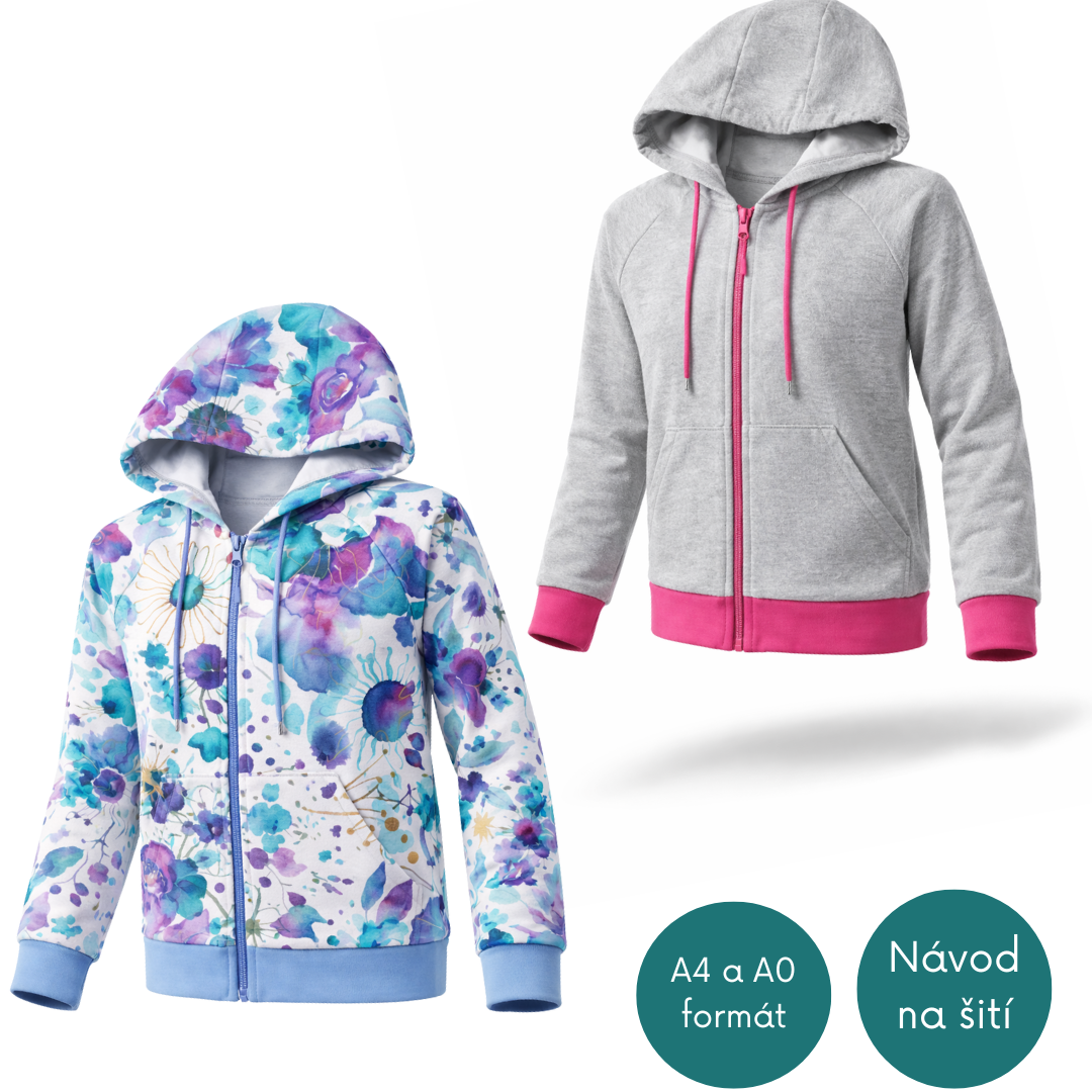 Střih na dětskou mikinu Raglan klasik vel.140-170 (168)