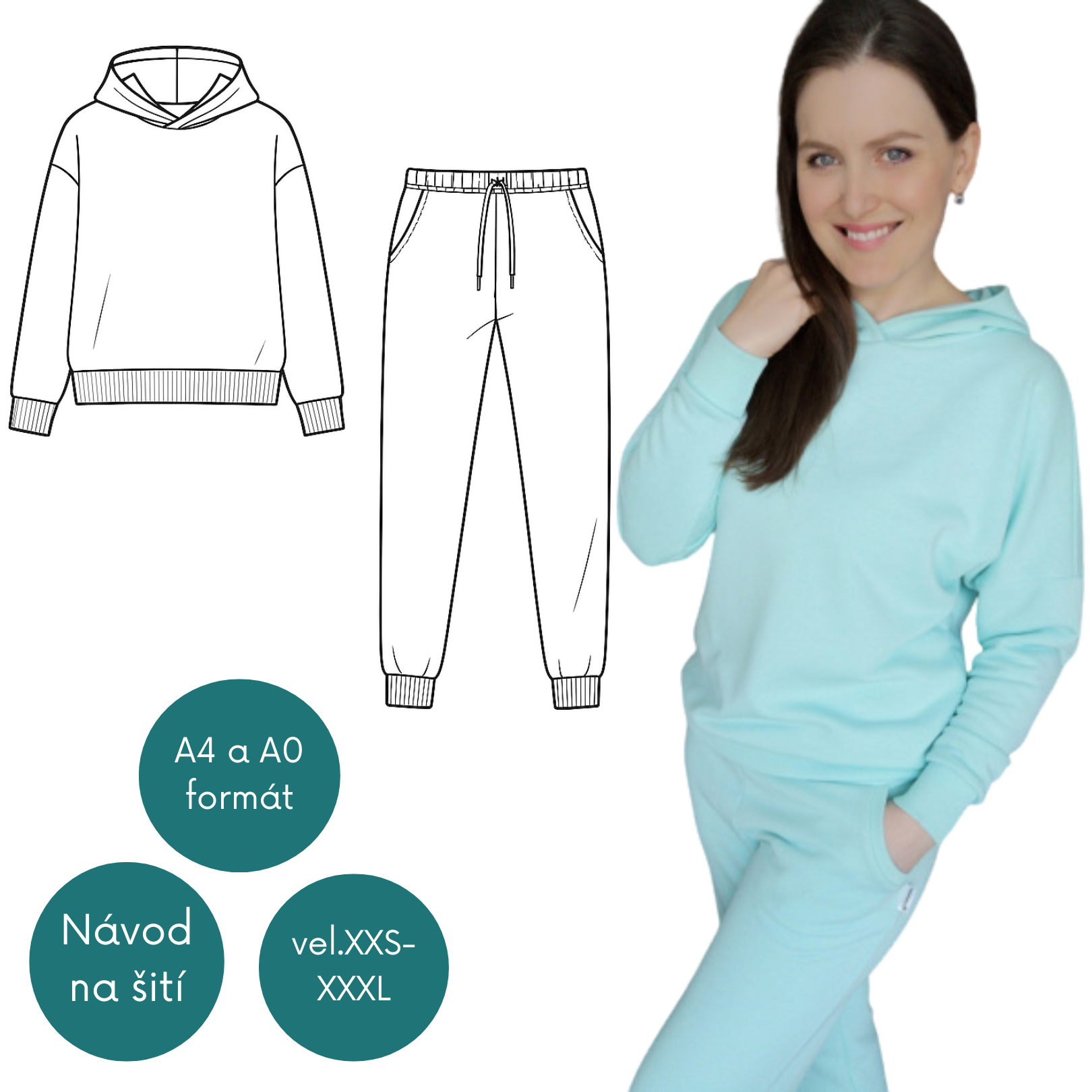 Střih na dámskou domácí soupravu vel.XXS-XXXL (173)