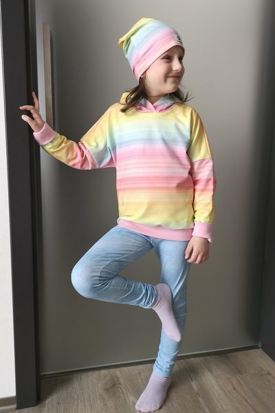 Střih na dětskou mikinu Rainbow vel.140-170 (175)