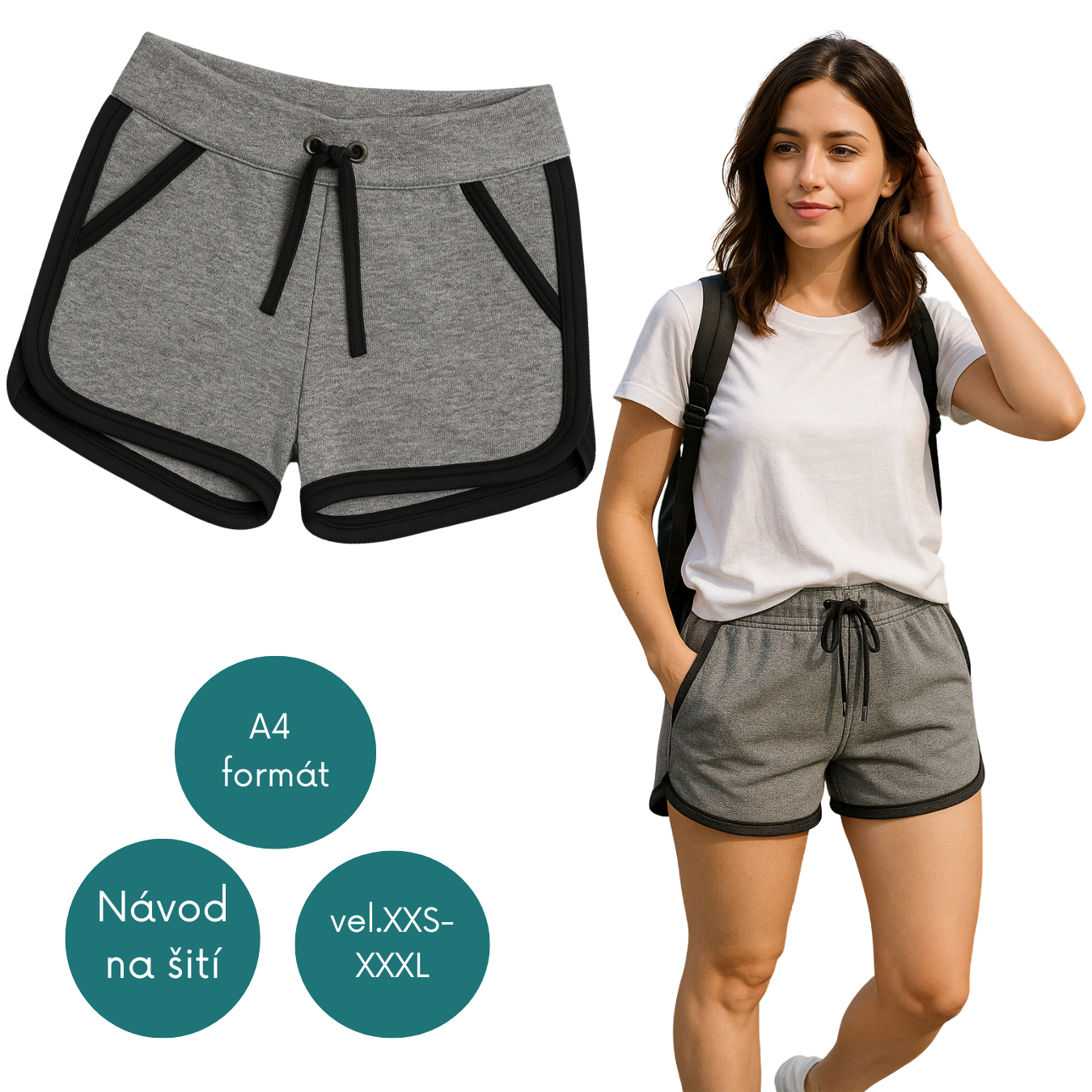 Střih na dámské kraťasy Arches vel.XXS-XXXL (181)