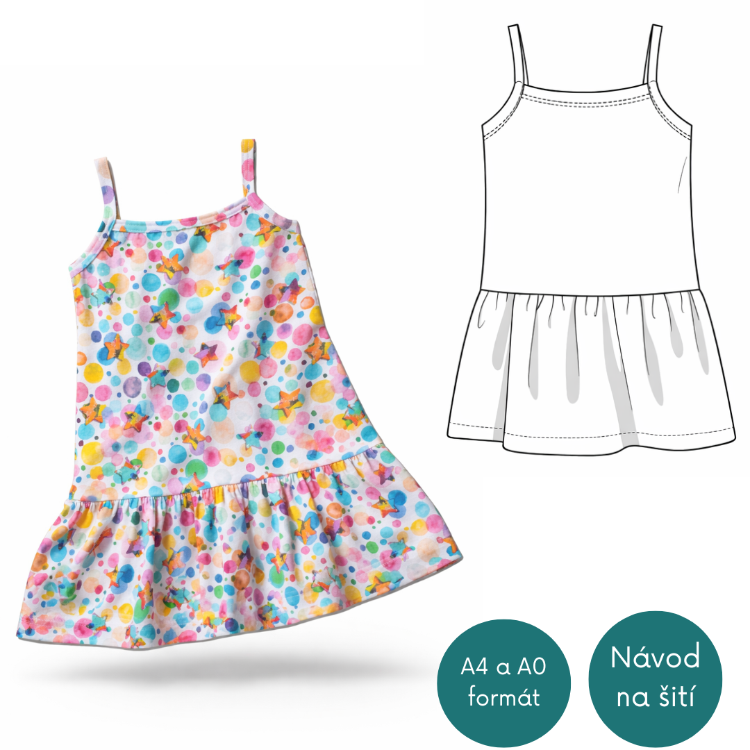 Střih šaty Klaudie vel.80-134 (83)