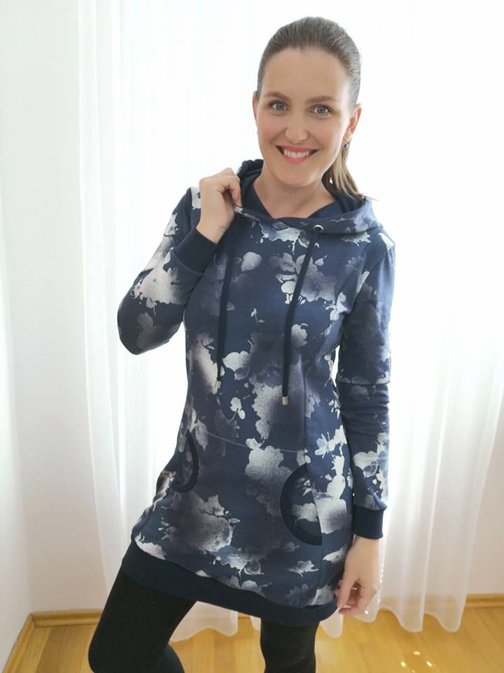 Střih dámské mikinošaty Relax vel. XXS-XXXL (108)