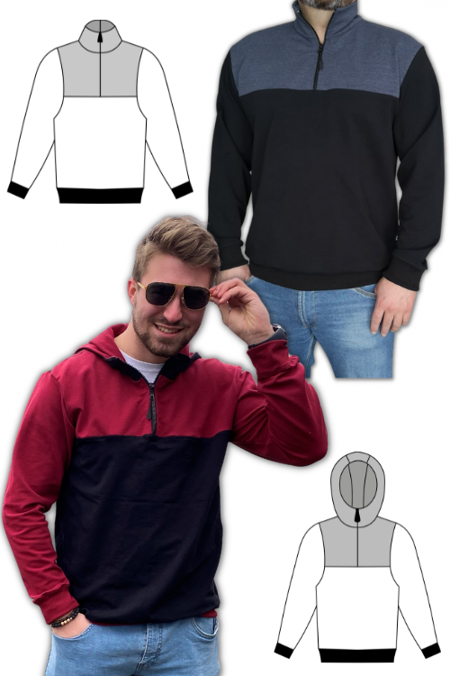 Střih na pánskou mikinu Petr vel. XXS-XXXL (186)
