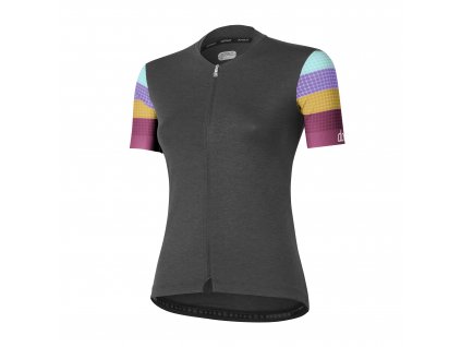 Dámský cyklistický dres Dotout Elite W Jersey-melange dark grey