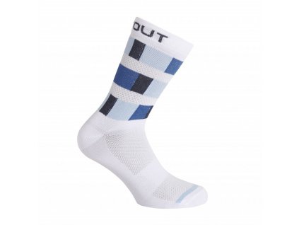 Cyklistické ponožky Dotout Tiger Sock - white/blue