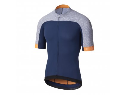 Cyklistický dres Dotout Skin Jersey - Blue/Melange Light Grey