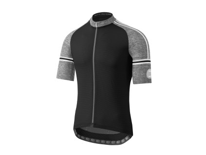 Cyklistický dres Dotout Fusion Jersey - Black/Melange Light Grey