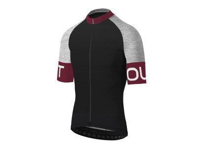 Cyklistický dres Dotout Pure Jersey - Black/Bordeaux