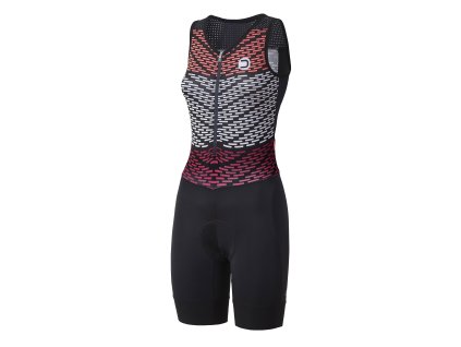 Dámský cyklistický overal Dotout Flash W Body - Black/bordeaux