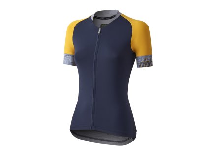 Dámský cyklistický dres Dotout Crew W Jersey - Deep blue/yellow