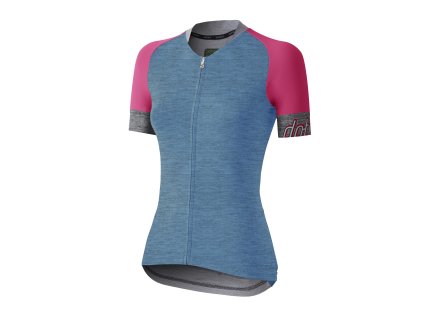 Dámský cyklistický dres Dotout Crew W Jersey - melange avio/fuchsia