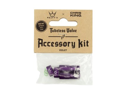 Peaty's X Chris King čepičky ventilku Accessory Kit - Violet
