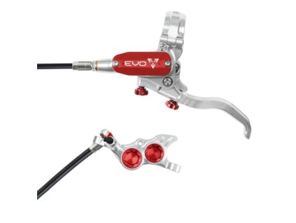 brzda hope tech 4 evo tr4 kevlarova hadicka stribrna cervena