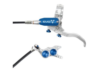 brzda hope tech 4 evo tr4 kevlarova hadicka stribrna modra