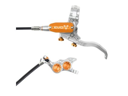 brzda hope tech 4 evo tr4 kevlarova hadicka stribrna oranzova