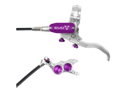 brzda hope tech 4 evo tr4 kevlarova hadicka stribrna fialova