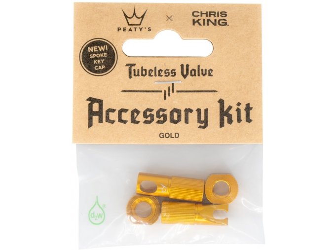 Peaty's X Chris King čepičky ventilku Accessory Kit - GOLD