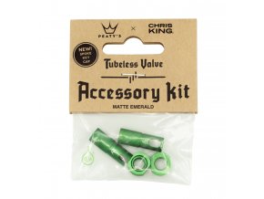 Peaty's X Chris King čepičky ventilku Accessory Kit - Emerald