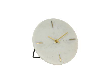 Hodiny Ø20 cm MORENO mramor biely
