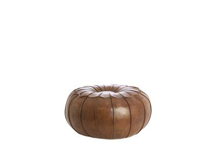 Taburet Ø58x32 cm CALIMA koža hnedá