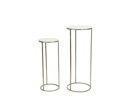 Stĺp S/2 Ø32x82+Ø41x102 cm RICARDO biely mramor+ant.bronz