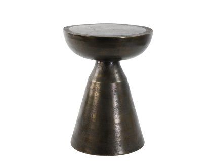 Príručný stolík Ø39,5x53 cm PASJA antický bronz