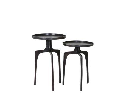 Príručný stolík S/2 Ø38x54+Ø41x63 cm PANO tmavý bronz