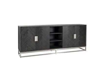 Komoda Blackbone Strieborná čierna rustikálna