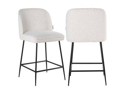 Pultová taburetka Pullitzer white bouclé