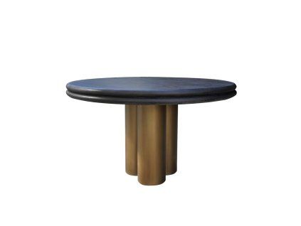 Jedálenský stôl Macaron čierny rustikálny 130Ø