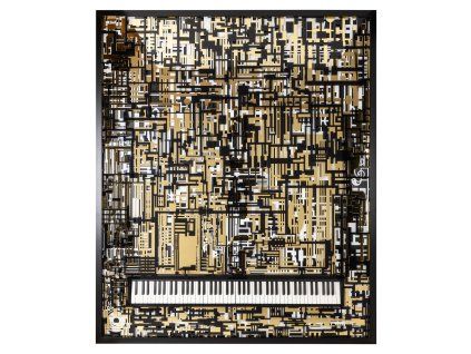 Nástenné umenie Wibi čierno-zlaté