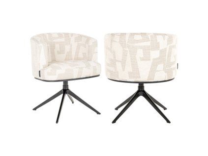 Jedálenská stolička Cheyenne béžová graffiti otočná