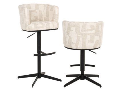 Barová stolička Cheyenne béžová graffiti otočná