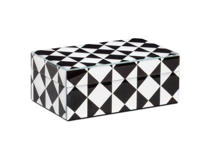 Úložný box Silas čiernobiely malý