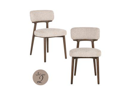 Jedálenská stolička Basker prírodná lineárna (Sada 2 ks)