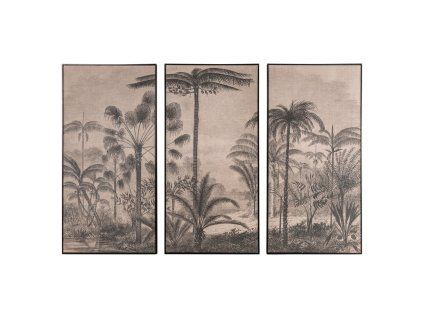 Nástenné umenie Rhapsody hnedá (Sada 3 ks)