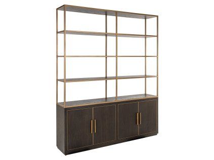 Vitrína Carter hnedá veľká 4-dverová