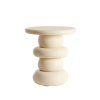 Príručný stolík Ø40x45 cm drevo AZALAS krémové