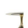 Konferenčný stolík Ø76x36 cm RICKERD biely mramor + antický bronz
