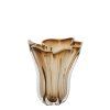 Váza Ø22x27 cm KAZUNO sklo číre hnedosivé+krémové