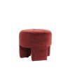 Puf Ø51x45 cm BATOEMI zamatový bordový